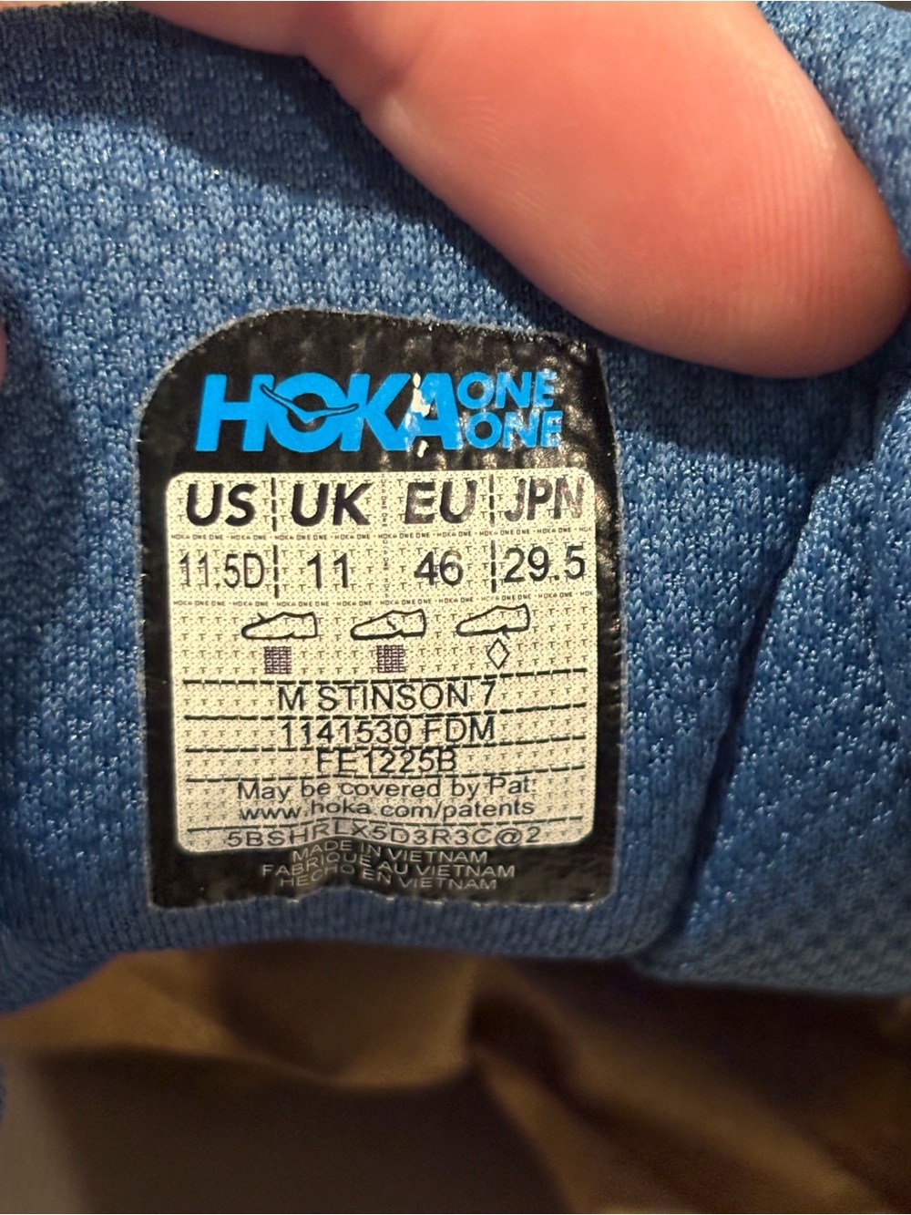 HOKA Stinson 7 ATR Men's Size 11.5 D Max Cushioned Trail Running Blue Shoes - Picture 8 of 10